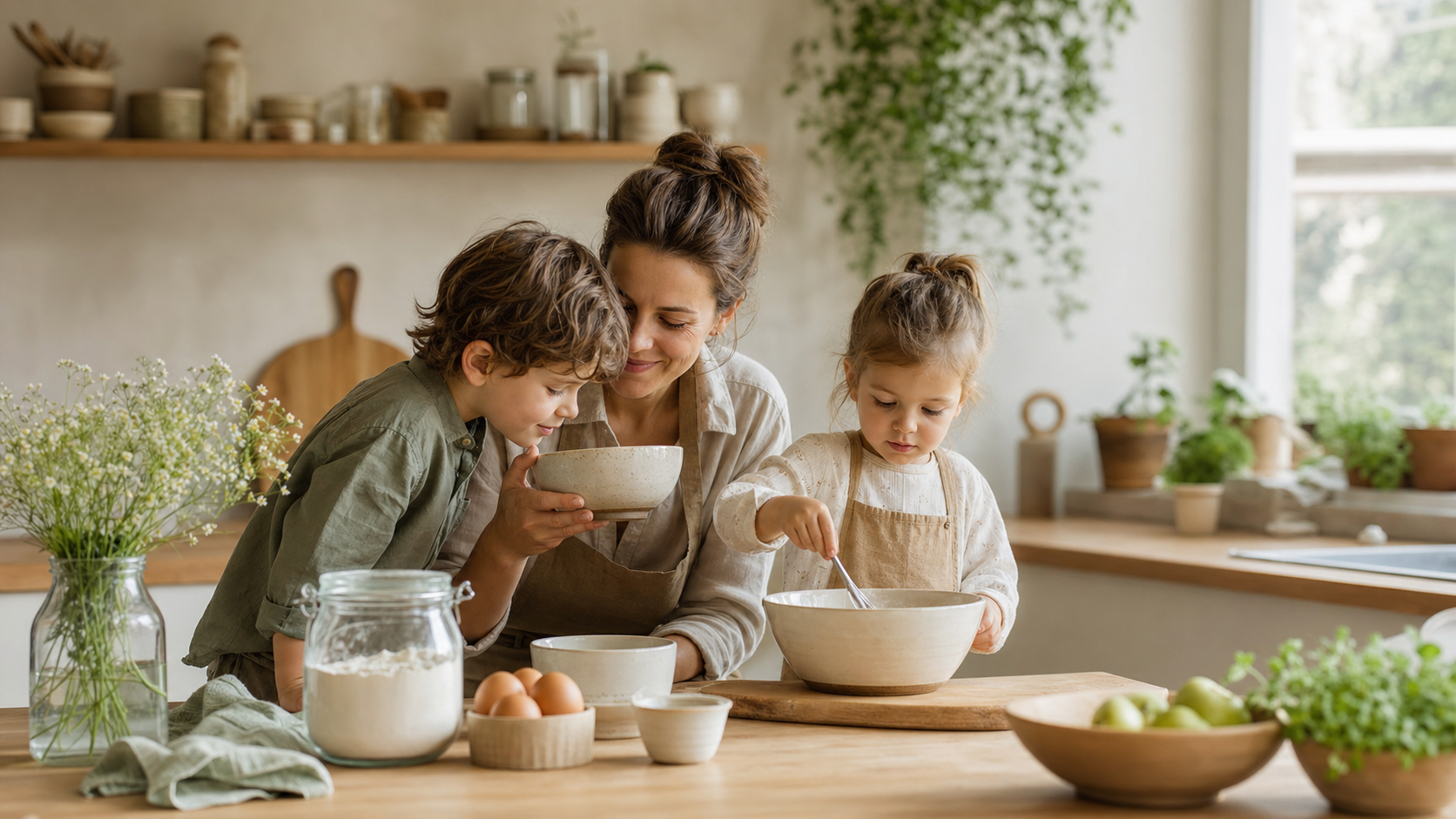 Scène LUMI chaleureuse et authentique pour l’article sur les souvenirs olfactifs dans le quotidien familial